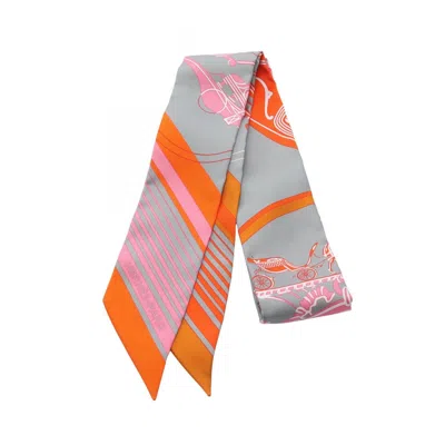 Pre-owned Hermes Twilly Pink Silk Scarf () In Multi