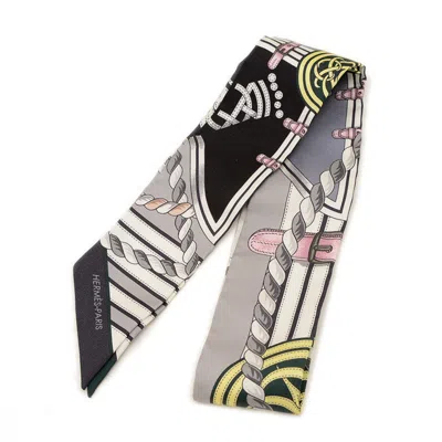 Pre-owned Hermes Twilly Pink Silk Scarf () In Multi