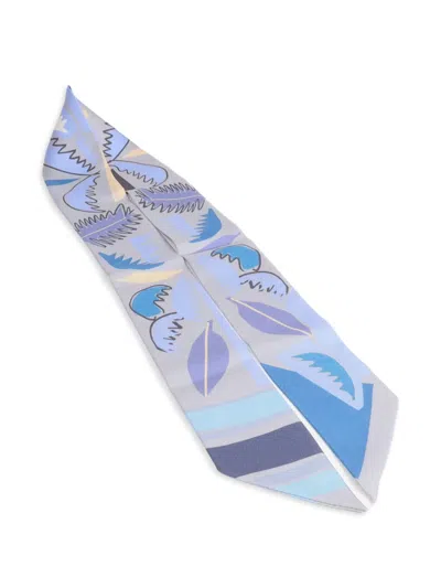 Pre-owned Hermes Twilly Scarf In Blue