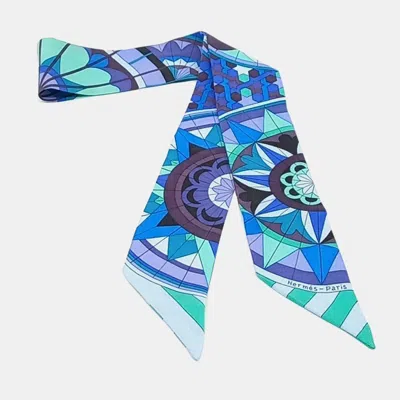 Pre-owned Hermes Hermès Twilly Scarf In Blue