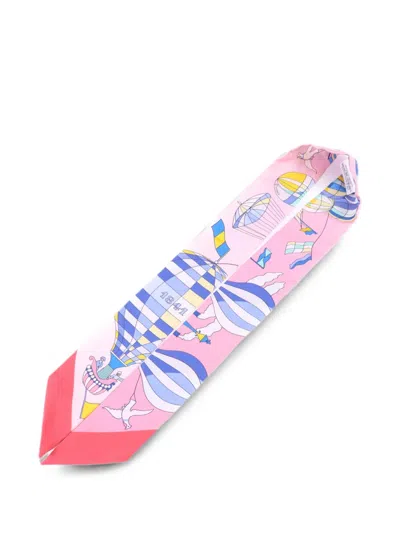 Pre-owned Hermes Twilly Scarf In Pink