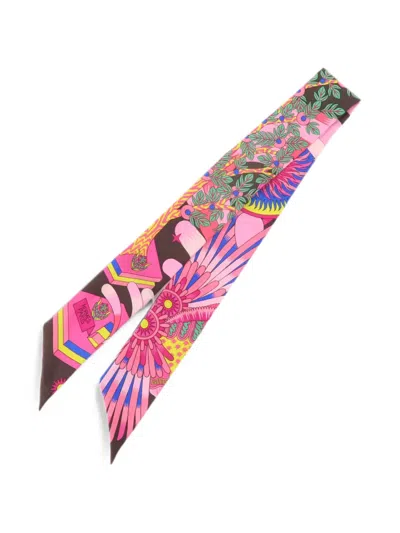 Pre-owned Hermes Twilly Scarf In Pink