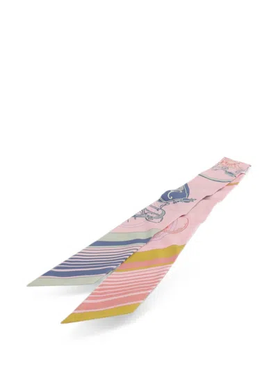 Pre-owned Hermes Twilly Scarf In Pink