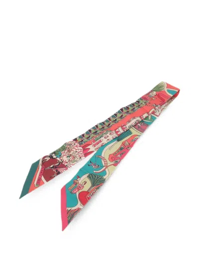 Pre-owned Hermes Twilly Scarf In Pink