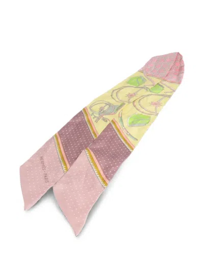 Pre-owned Hermes Twilly Scarf In Purple