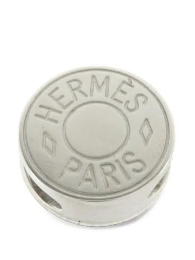 Pre-owned Hermes Twilly Scarf Ring In Silver