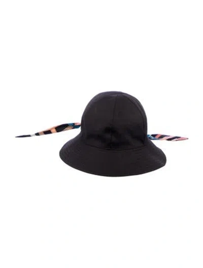 Pre-owned Hermes Twilly-trimmed Bucket Hat In Black