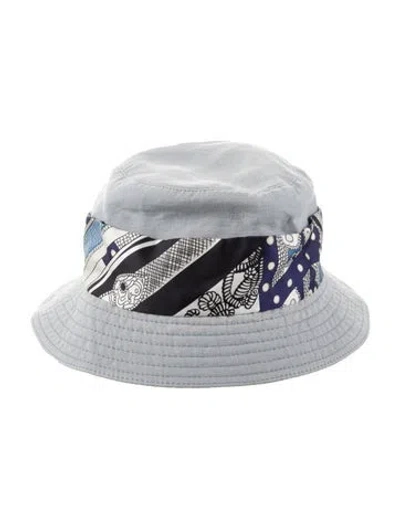 Pre-owned Hermes Twilly-trimmed Bucket Hat In Blue