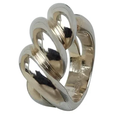 Pre-owned Hermes Hermès Twist Torsade Silver Ring In Multi