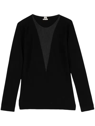 Pre-owned Hermes Two-tone Cashmere Jumper In Black