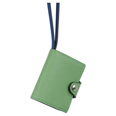 Pre-owned Hermes Ulysse Nano Bag Charm Vert Criquet / Blue De France Verso