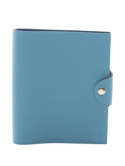 Pre-owned Hermes Ulysse Pm Notebook Cover In Blue