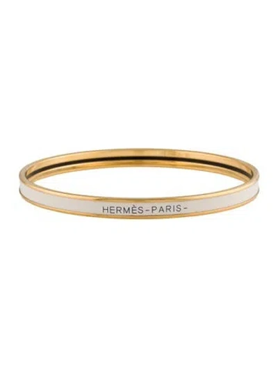 Pre-owned Hermes Uni Enamel Bangle Bracelet, 7.5" In Multi