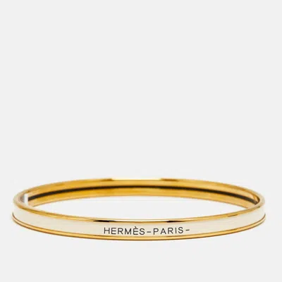 Pre-owned Hermes Uni Enamel Gold Plated Bracelet