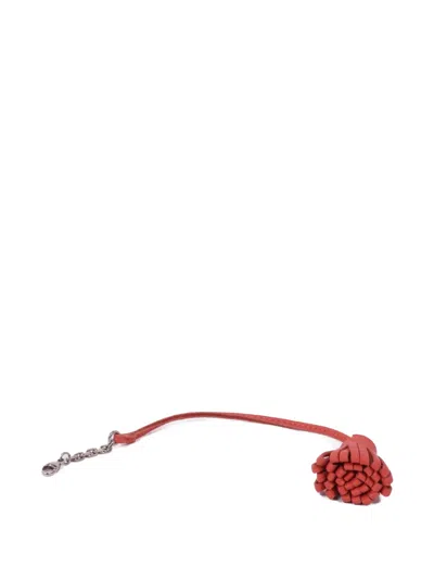 Pre-owned Hermes Vache Liegee Tassel Bag Charm In Orange