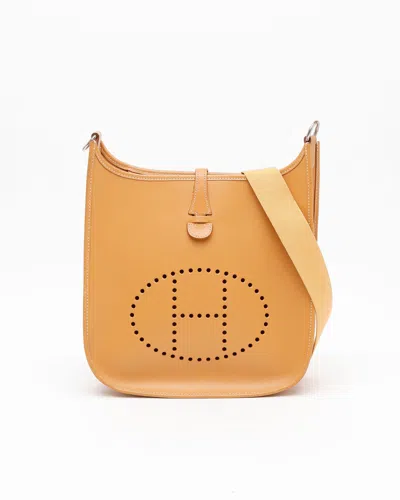 Pre-owned Hermes Hermès Vache Naturelle Evelyne Pm Bag In Brown