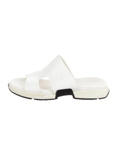 Pre-owned Hermes Varadero Leather Slides In White