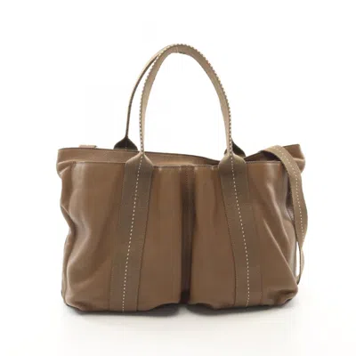 Pre-owned Hermes Veau Derma Handbag () In Green
