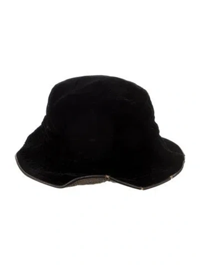 Pre-owned Hermes Velvet Bucket Hat In Black