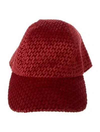 Pre-owned Hermes Velvet Davis Baseball Cap In Red