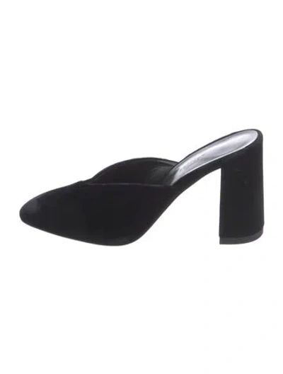 Pre-owned Hermes Velvet Mules In Black
