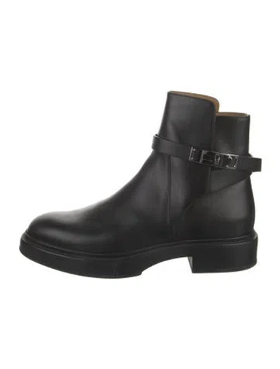 Pre-owned Hermes Veo Leather Boots In Black