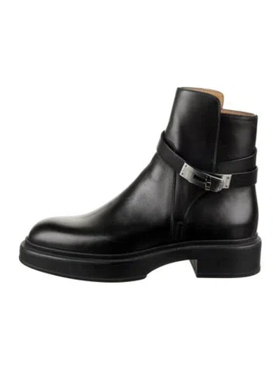 Pre-owned Hermes Veo Leather Boots In Black
