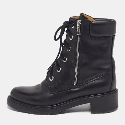 Pre-owned Hermes Veo Size 39 Black Leather Combat Boots