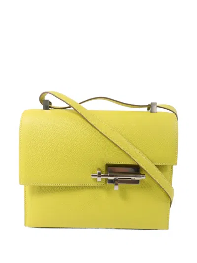 Pre-owned Hermes Verrou Epsom Tote Bag In Yellow