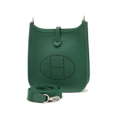 Pre-owned Hermes Vert Bengal Taurillon Clemence Leather Shoulder Bag ()