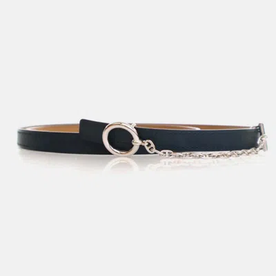 Pre-owned Hermes Vert Cypres Epsom Carrousel Belt Size 80 In Green