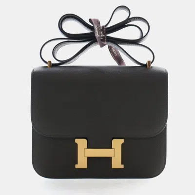 Pre-owned Hermes Vert De Gris Epsom Constance 18 In Green