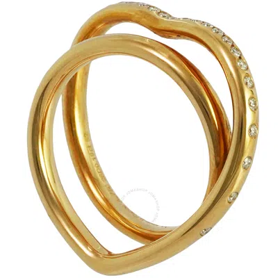 Pre-owned Hermes Vertige Coeur Ring In Pink/rose Gold Tone/gold Tone