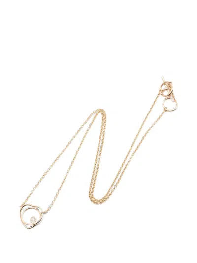 Pre-owned Hermes Vertige Cool Tpm Diamond Necklace In Gold