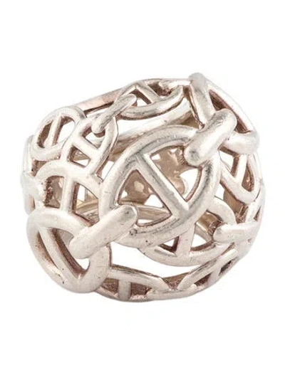 Pre-owned Hermes Very Large Chaine D'ancre Multichaines Cocktail Ring