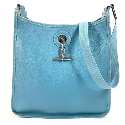 Pre-owned Hermes Vespa Blue Leather Pochette Shoulder Bag ()