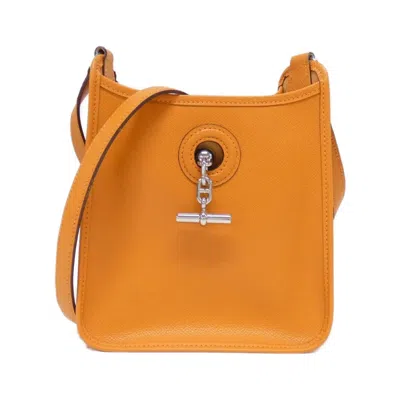 Pre-owned Hermes Vespa Orange Epsom Leather Shoulder Bag ()