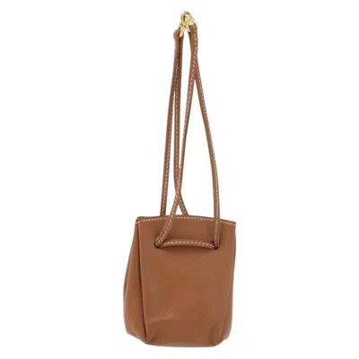 Pre-owned Hermes Vespa Pouch Leather Brown Leather Clutche & Pouche Bag ()