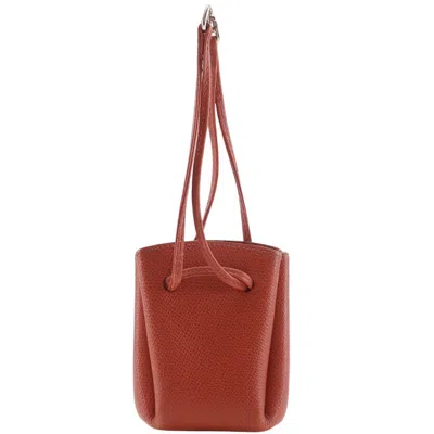 Pre-owned Hermes Vespa Pouch Leather Orange Leather Clutche & Pouche Bag ()