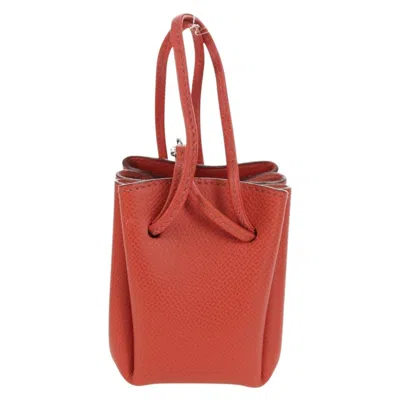 Pre-owned Hermes Vespa Pouch Leather Red Leather Clutche & Pouche Bag ()