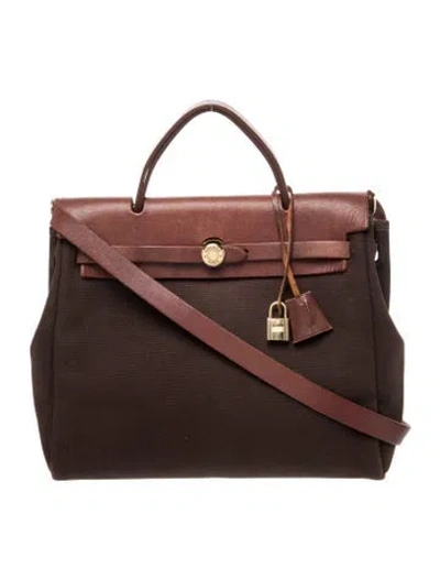 Pre-owned Hermes Vibrato Herbag Pm In Brown