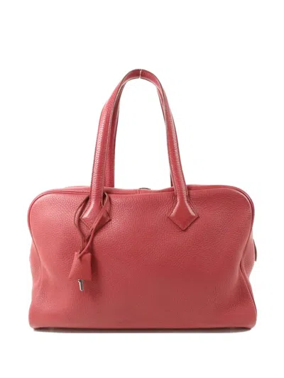 Pre-owned Hermes Victoria Tote Bag In Red