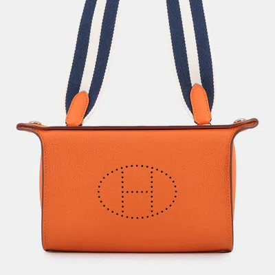 Pre-owned Hermes Videpoches Orange Togo Leather