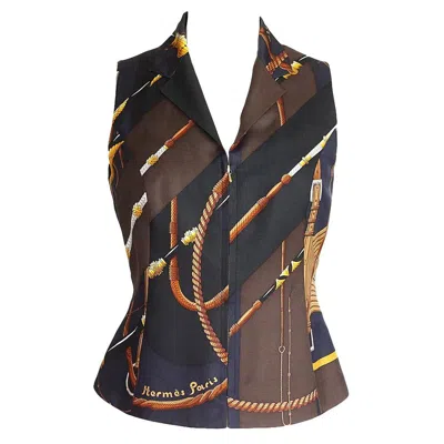 Pre-owned Hermes Vinatge Clic Clac Ilk Vest 40 / 6 In Black