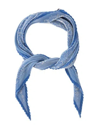 Pre-owned Hermes Vinci Silk Scarf In Blue