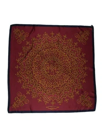 Pre-owned Hermes Vinci Silk Scarf In Red