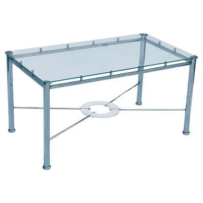 Pre-owned Hermes Vintage 1970's  Style Chrome & Lucite Glass Top Coffee Table In Blue