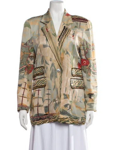 Pre-owned Hermes Vintage 1980's Blazer In Blue/neutrals