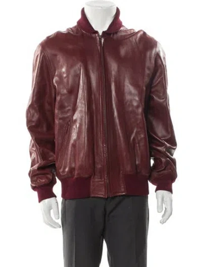 Pre-owned Hermes Vintage 1980's Bomber Jacket In Burgundy