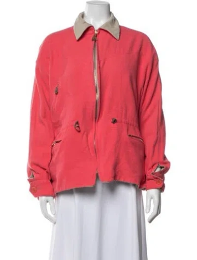 Pre-owned Hermes Vintage 1980's Jacket In Neutrals/pink